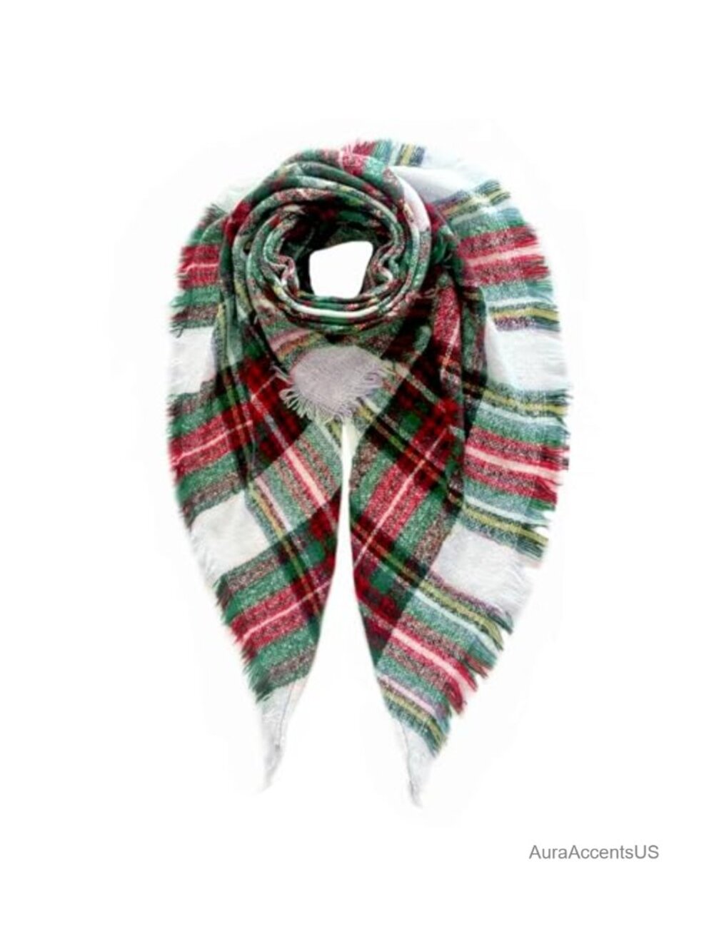 Oversized Plaid Tassel Scarf Shawl Wrap - Cashmere Feel - Winter Essential